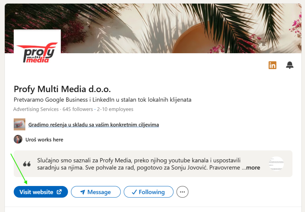 Personalizovano dugme za poziv na sakciju u LinkedIn Premium stranici