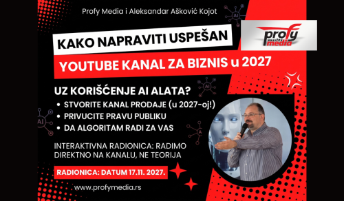 Radionica YouTube sa Kojotom 17.11.2026.