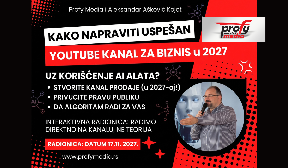 YouTube sa Kojotom 17.11.2026. Radionica YouTube sa Kojotom 17.11.2026.